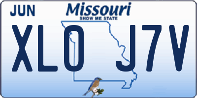 MO license plate XL0J7V
