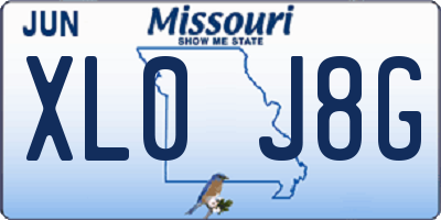 MO license plate XL0J8G