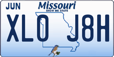 MO license plate XL0J8H