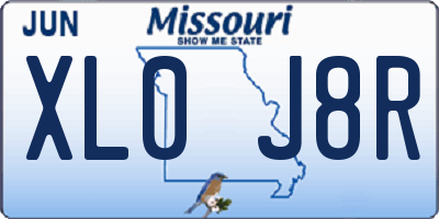 MO license plate XL0J8R