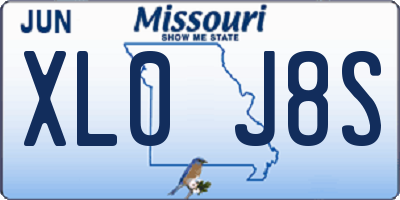MO license plate XL0J8S