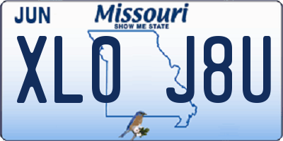 MO license plate XL0J8U