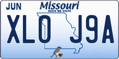 MO license plate XL0J9A