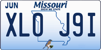 MO license plate XL0J9I