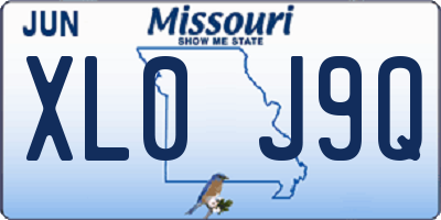 MO license plate XL0J9Q