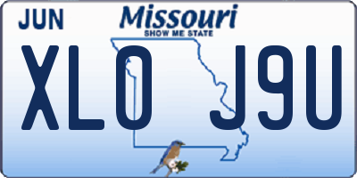 MO license plate XL0J9U