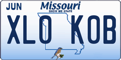 MO license plate XL0K0B