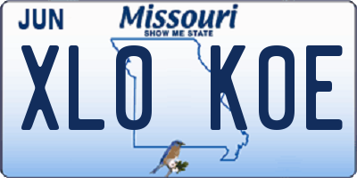 MO license plate XL0K0E