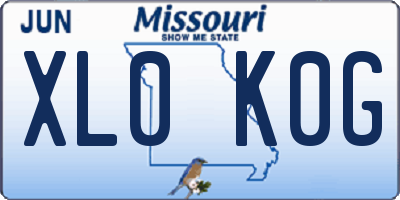 MO license plate XL0K0G