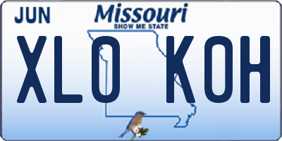 MO license plate XL0K0H