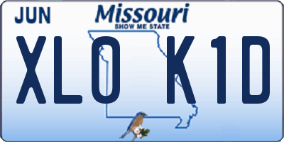 MO license plate XL0K1D
