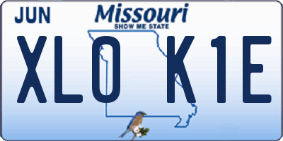 MO license plate XL0K1E