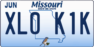 MO license plate XL0K1K