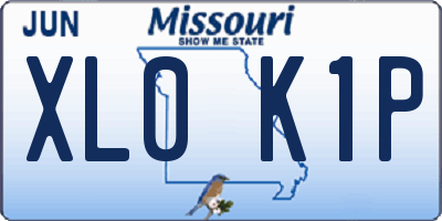 MO license plate XL0K1P