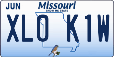 MO license plate XL0K1W