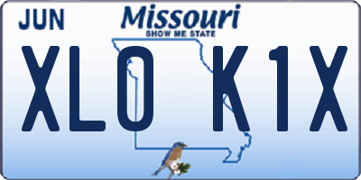 MO license plate XL0K1X