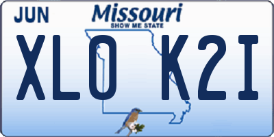 MO license plate XL0K2I