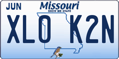 MO license plate XL0K2N