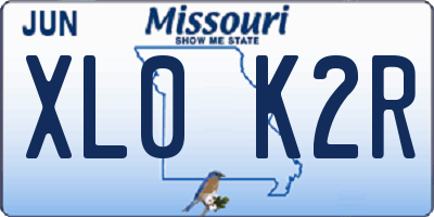 MO license plate XL0K2R