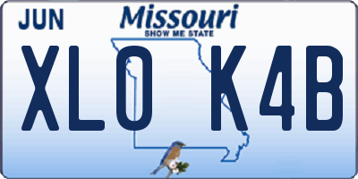 MO license plate XL0K4B