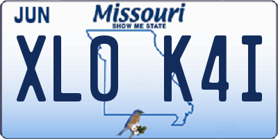 MO license plate XL0K4I