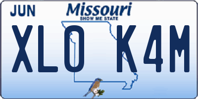 MO license plate XL0K4M