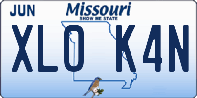 MO license plate XL0K4N