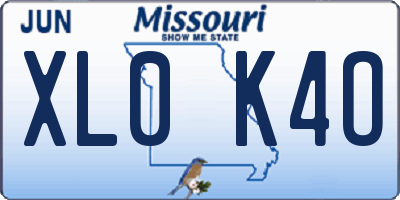 MO license plate XL0K4O