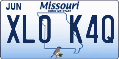 MO license plate XL0K4Q