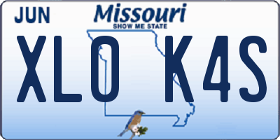 MO license plate XL0K4S