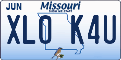 MO license plate XL0K4U