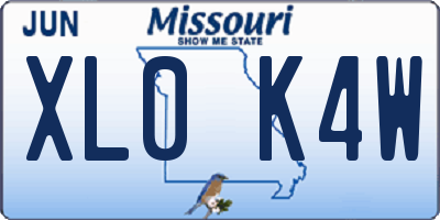 MO license plate XL0K4W