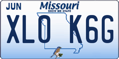 MO license plate XL0K6G