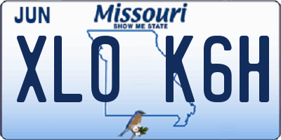 MO license plate XL0K6H