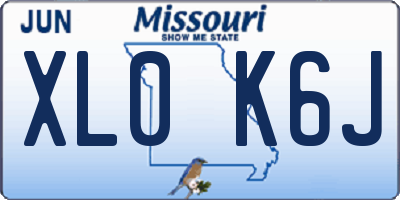MO license plate XL0K6J