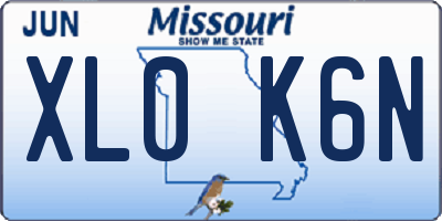 MO license plate XL0K6N
