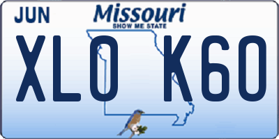 MO license plate XL0K6O