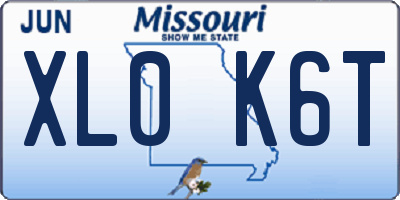MO license plate XL0K6T