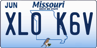 MO license plate XL0K6V