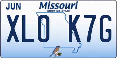 MO license plate XL0K7G