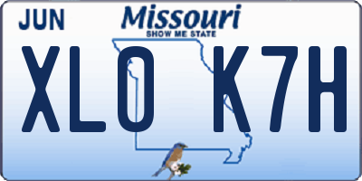 MO license plate XL0K7H
