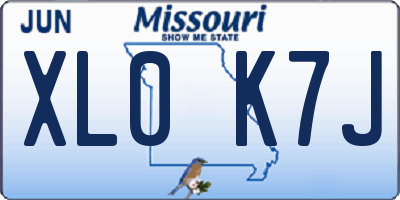MO license plate XL0K7J