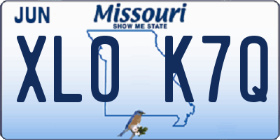 MO license plate XL0K7Q