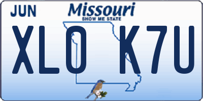 MO license plate XL0K7U