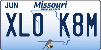 MO license plate XL0K8M
