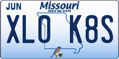MO license plate XL0K8S