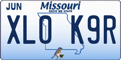 MO license plate XL0K9R