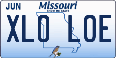 MO license plate XL0L0E