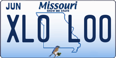 MO license plate XL0L0O