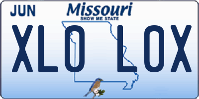 MO license plate XL0L0X
